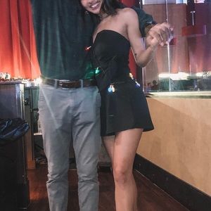 Strapless black romper